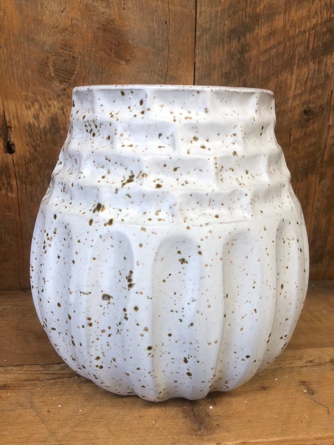 White Gold Speckled Canister Large