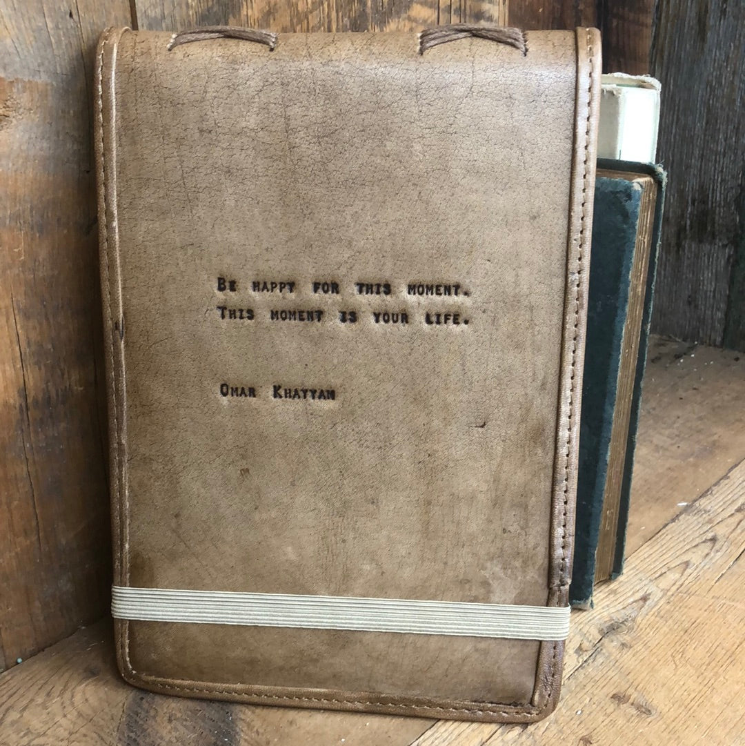 Large Omar Khayyam Hand-Stamped Leather Journal