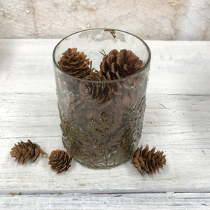 Glass Gold Embossed Vine Votive