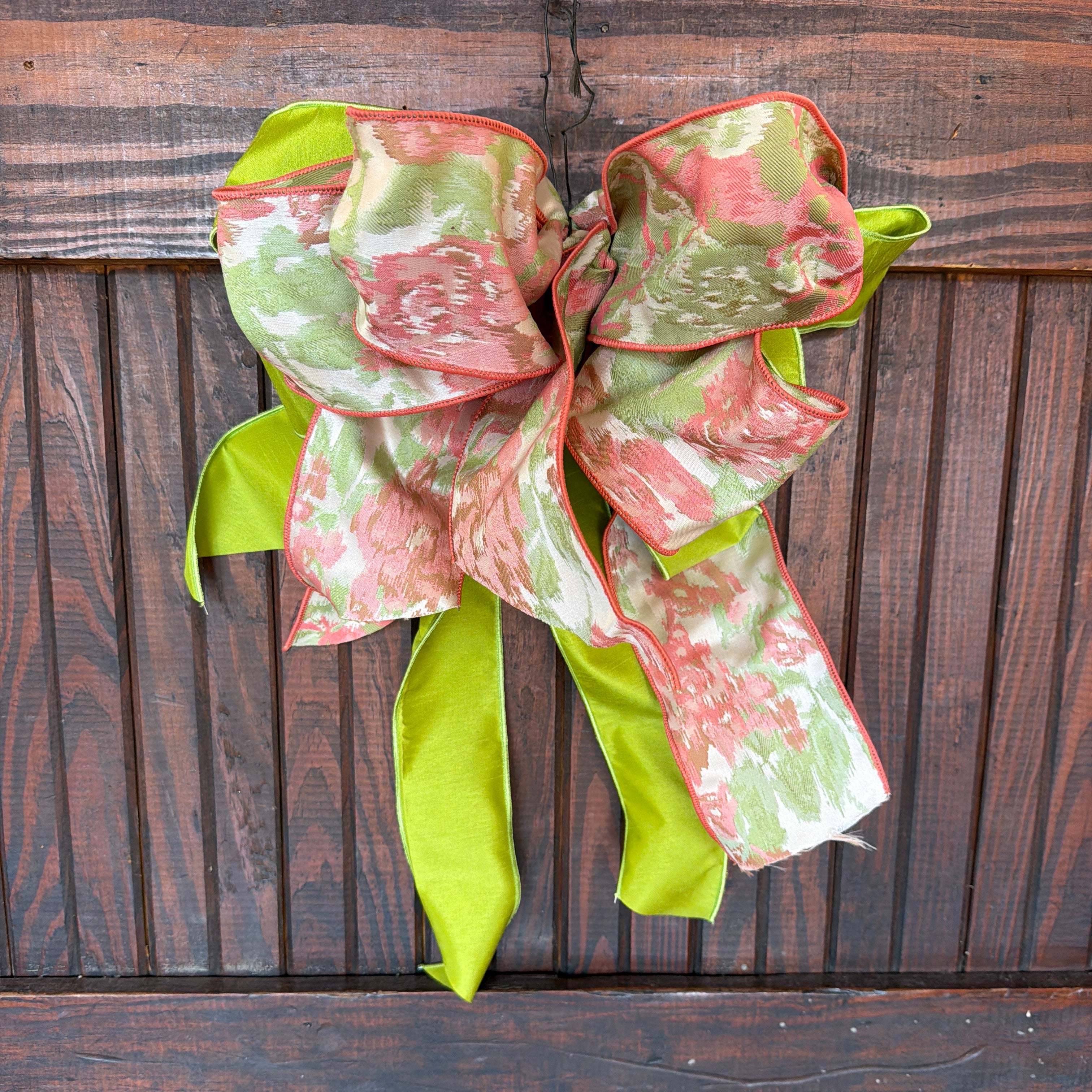 Citrus Pink Lime Sherbert Hand-Tied Bow