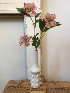White Glazed Budvase with Knobs