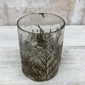 Glass Gold Embossed Vine Votive