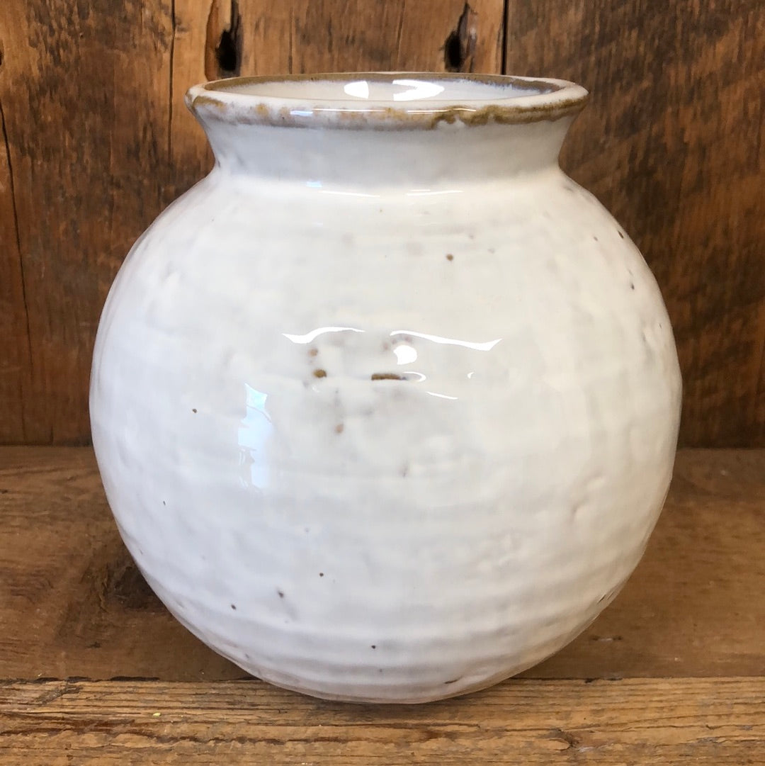 Vase Page Glazed White Medium