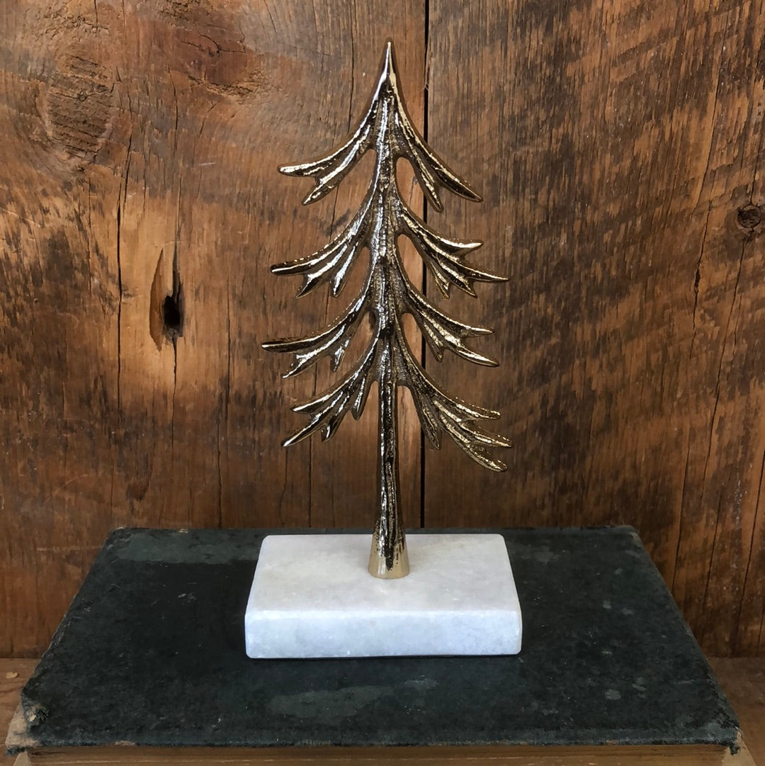 Gold Metal Tree on Marble Base Small