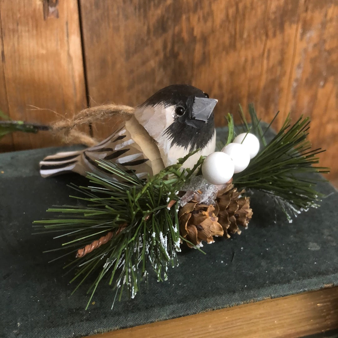 Chickadee on Tree Branch Ornament