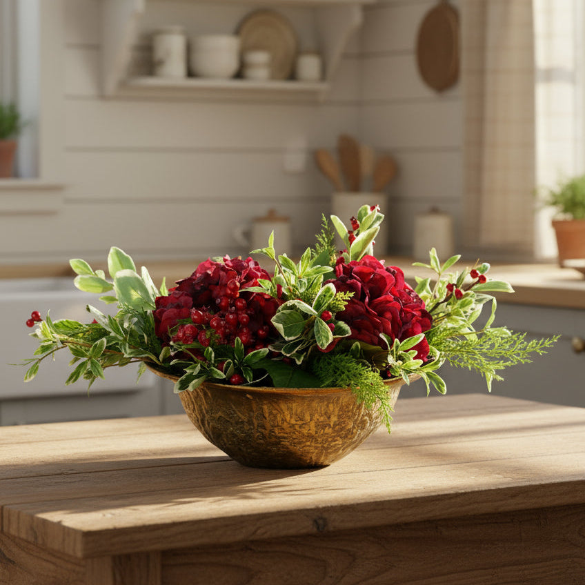Crimson Christmas Centerpiece Drop In