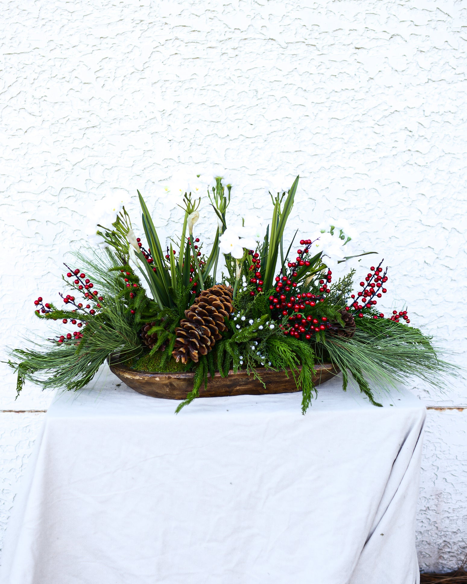 Holiday Nursery Oversized Arrangement in Dough Bowl