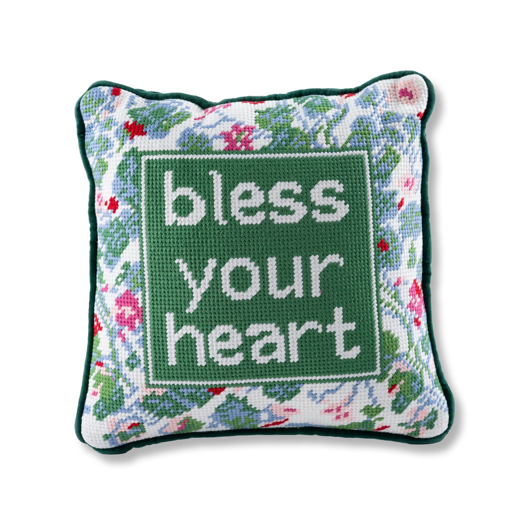 "Bless Your Heart" Needlepoint Pillow