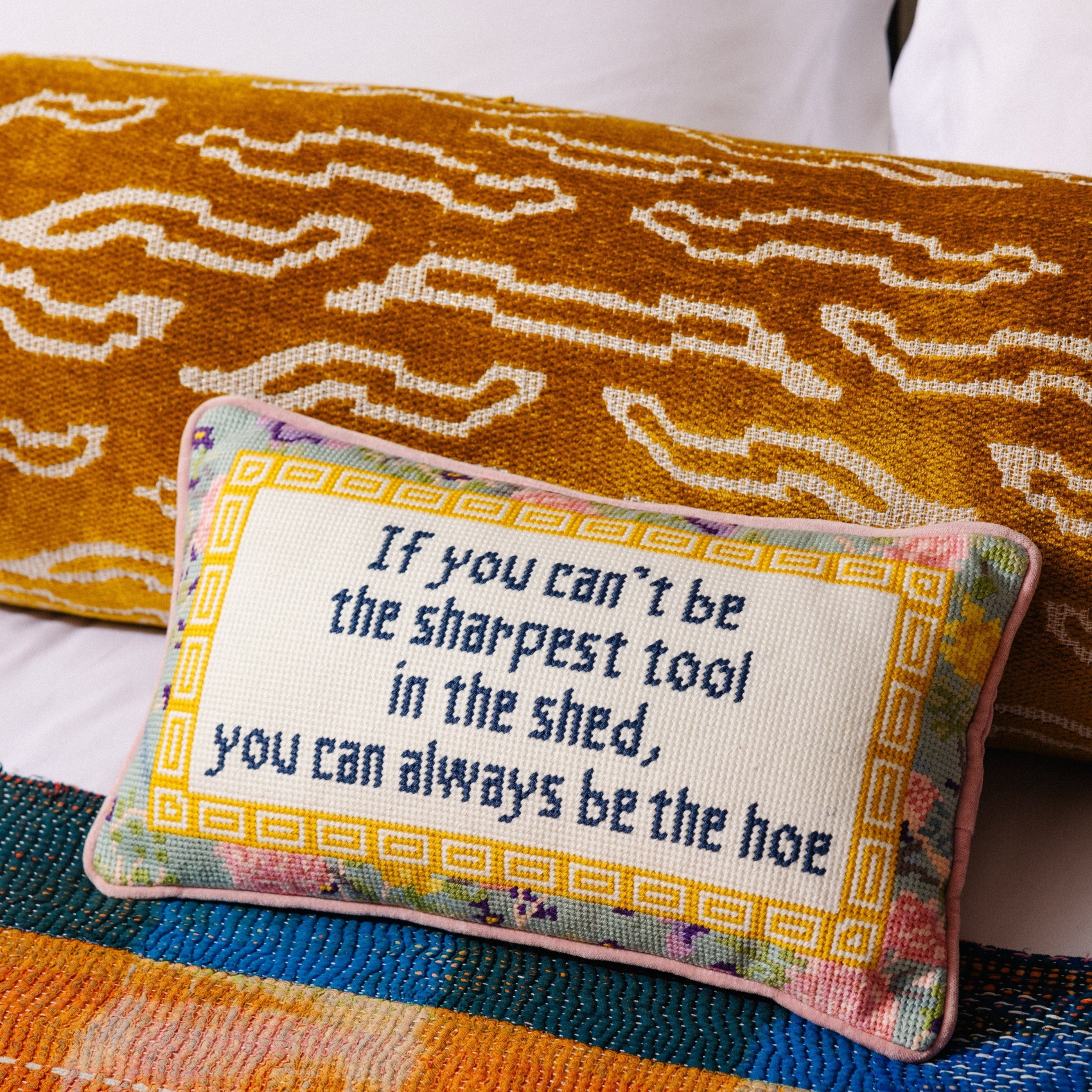 "Sharpest Tool" Needlepoint Pillow