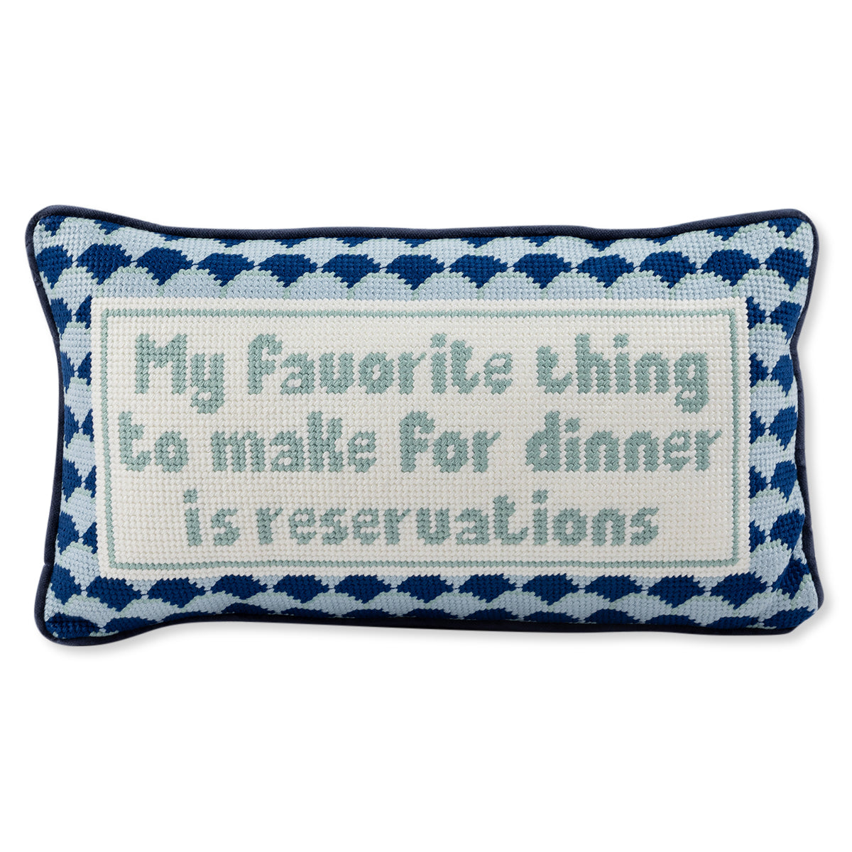 "My Favorite Thing to Make for Dinner" Needlepoint Pillow