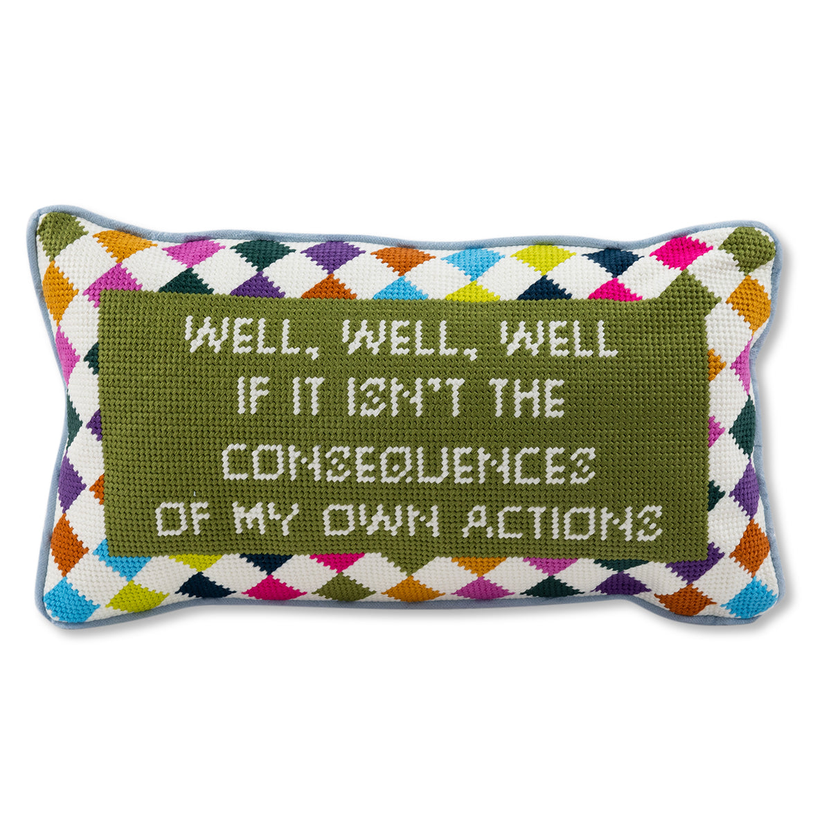 "Well Well Well" Needlepoint Pillow
