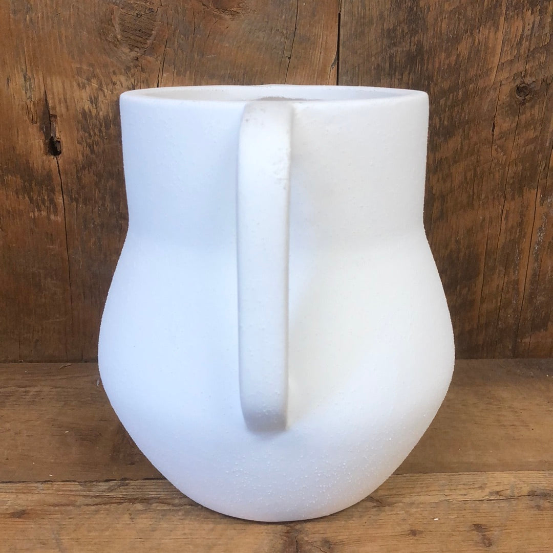 White Ceramic Vase with Two Handles