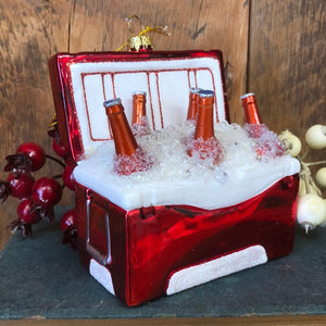 Cooler of Beer Glass and Glitter Ornament