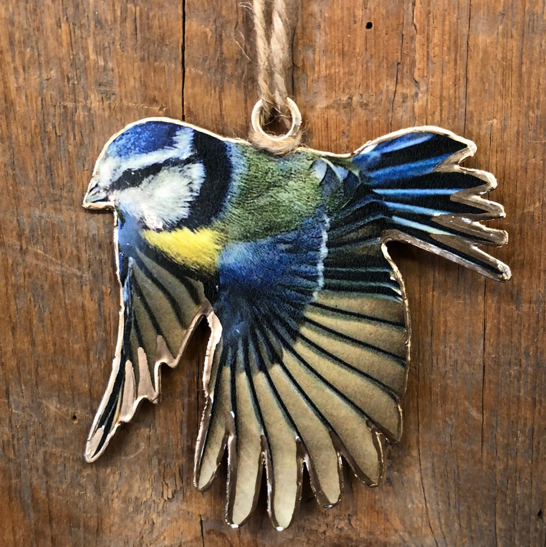 Metal Blue Green Yellow Bird