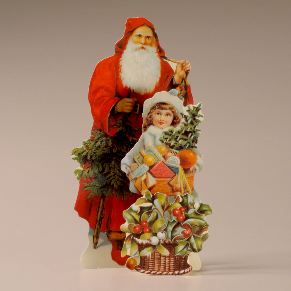 Father Christmas and Girl 3D Themed Christmas Card