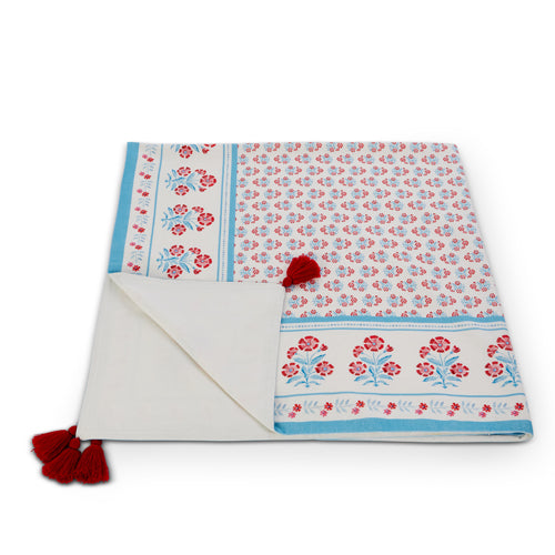 Red Mughai Floral Tablecloth