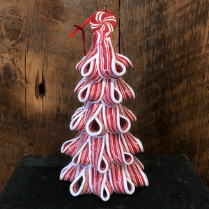 Sparkling Peppermint Ribbon Candy Tree Ornament