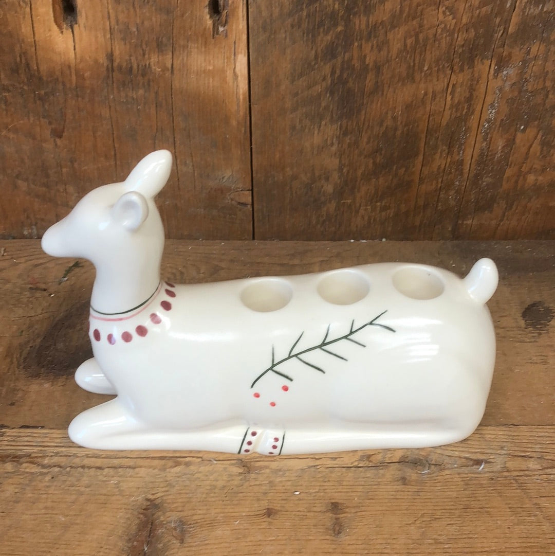 Ceramic Reindeer Taper Holder