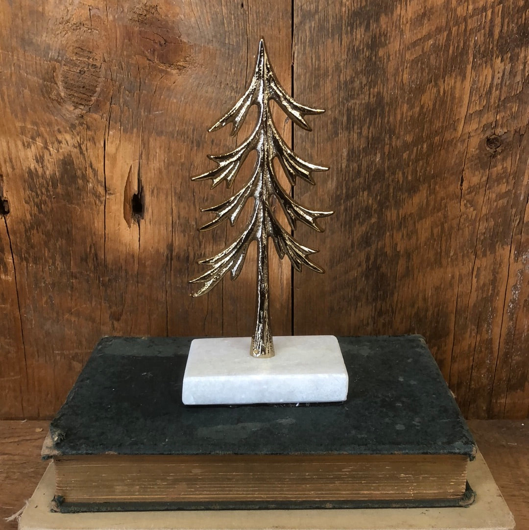 Gold Metal Tree on Marble Base Small