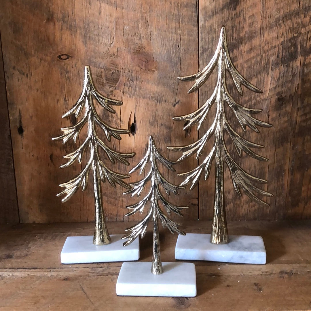 Gold Metal Tree on Marble Base Small