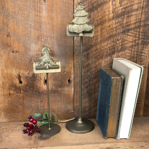 Small Metal Christmas Tree Card Clip on Stand