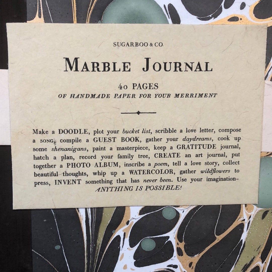 Brown, Green and Gold Marble Journal