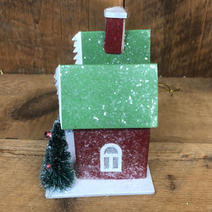Cardboard Christmas House LED Ornament