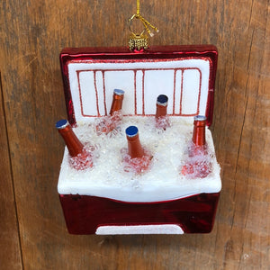 Cooler of Beer Glass and Glitter Ornament
