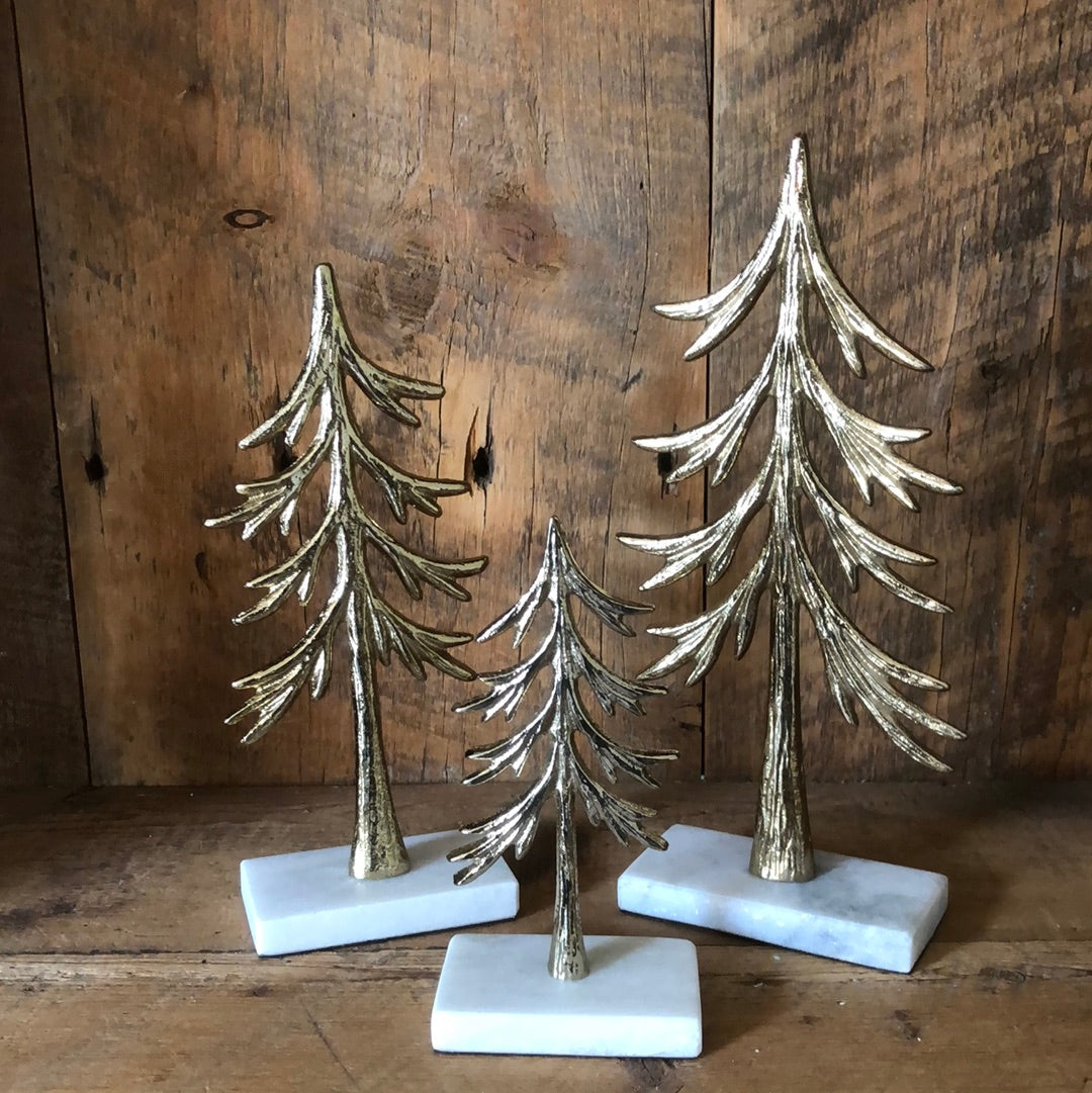 Gold Metal Tree on Marble Base Small