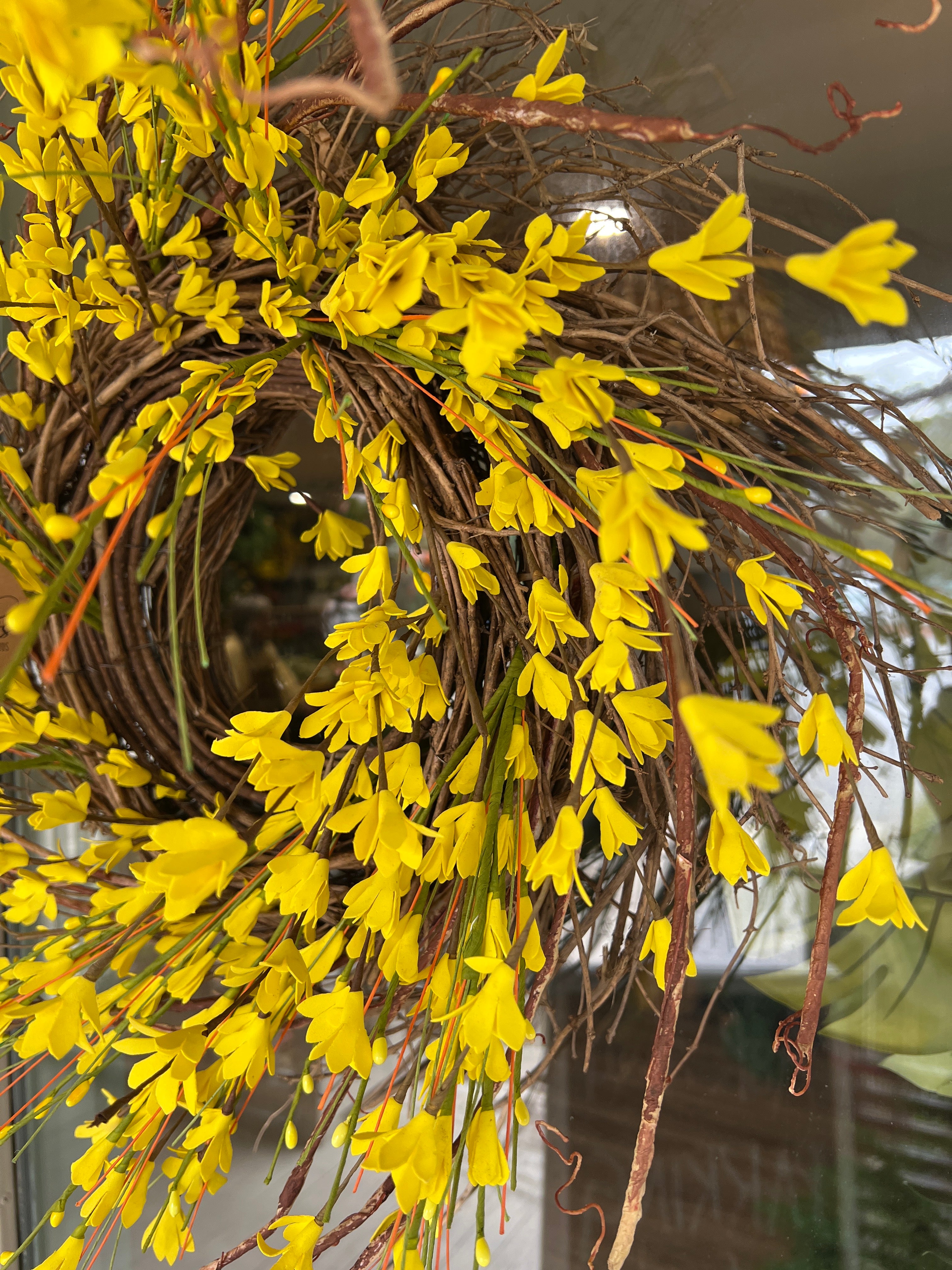 26"D Yellow Forsythia Wreath