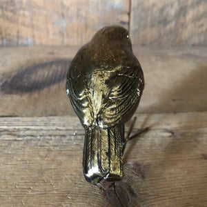 Antique Gold Bird with Tail Down