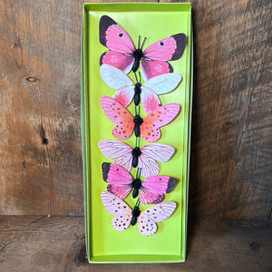 Fabric Coral Butterfly Box of Six