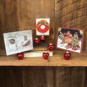 Red Jingle Bell Card Holders Box of Six