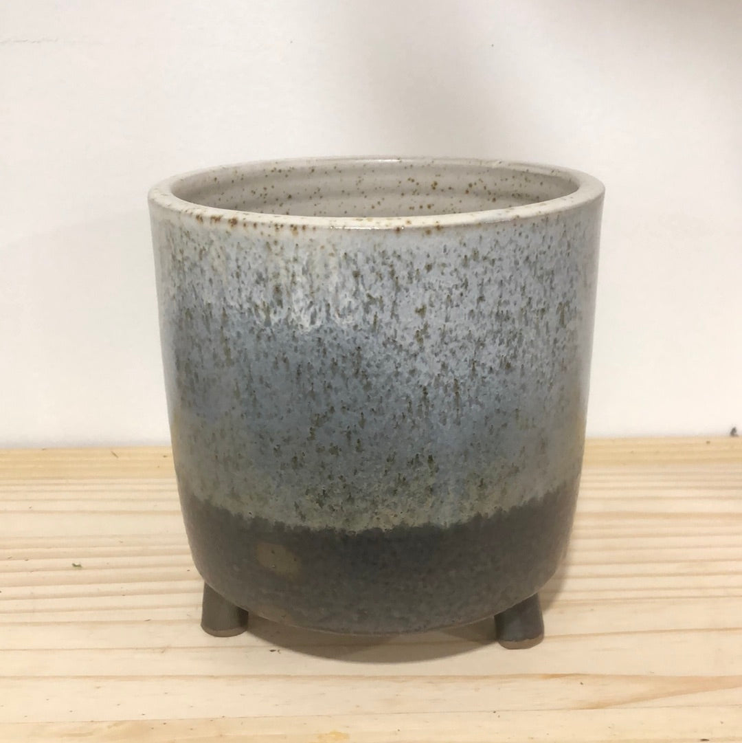 Blue Gray Footed Pot