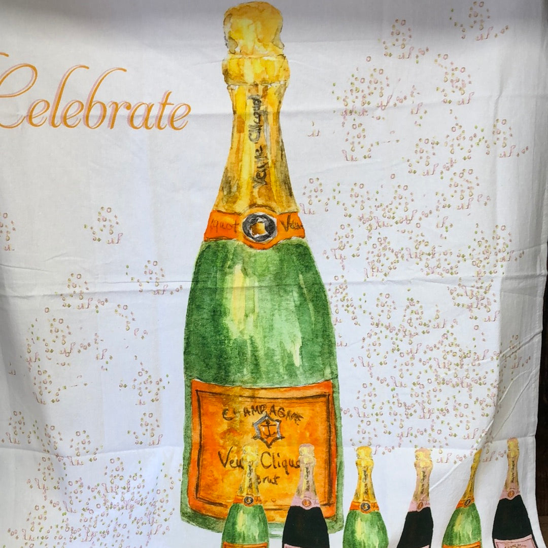 Celebrate Champagne Tea Towel