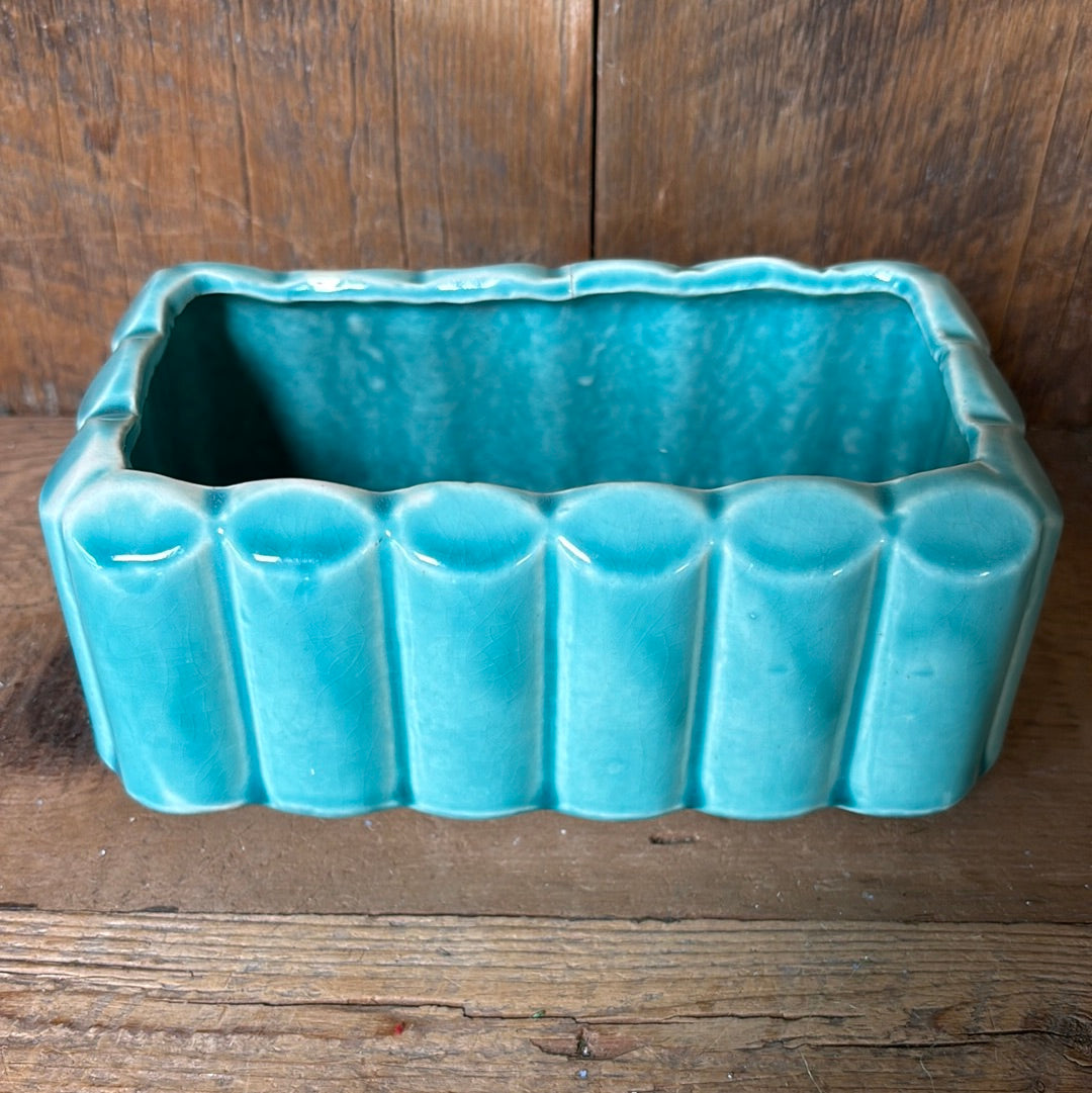 1940's Vintage McCoy Planter #608 Retro Teal and Green Color
