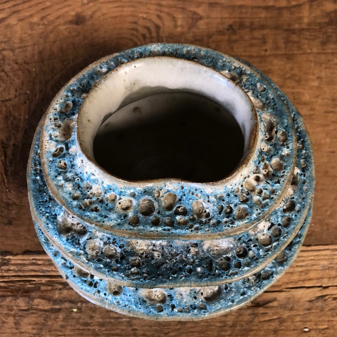 Luffa Ring Sea Blue Small Vase