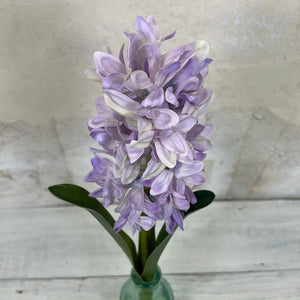 Natural Touch Hyacinth Lilac with Leaves Stem
