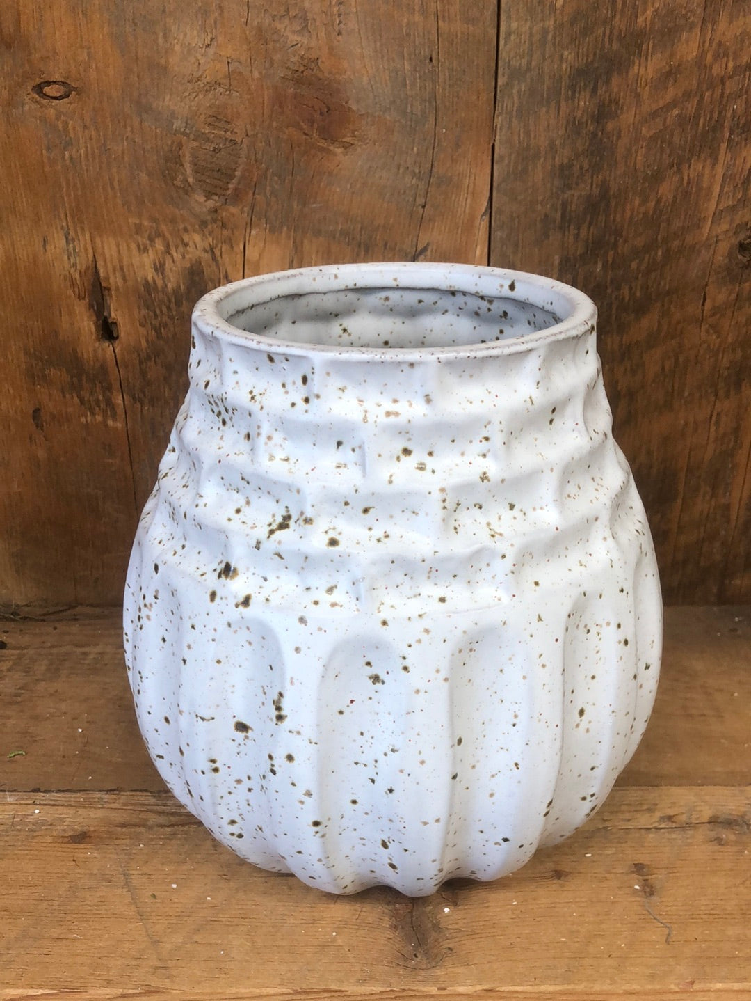 White Gold Speckled Canister Large