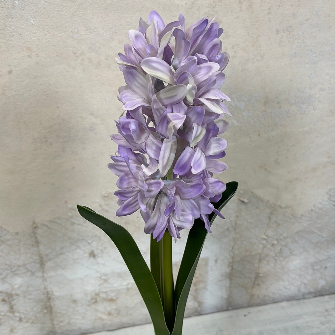 Natural Touch Hyacinth Lilac with Leaves Stem
