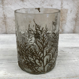 Glass Gold Embossed Vine Votive