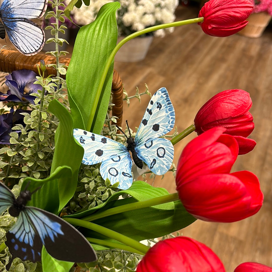 Fabric Blue Butterfly Box of Six