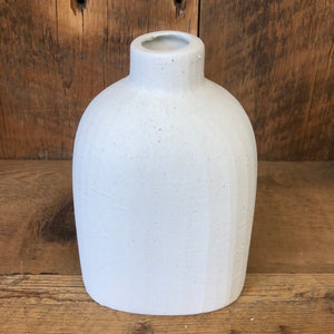 Karis White Terracotta Bud Vase Medium