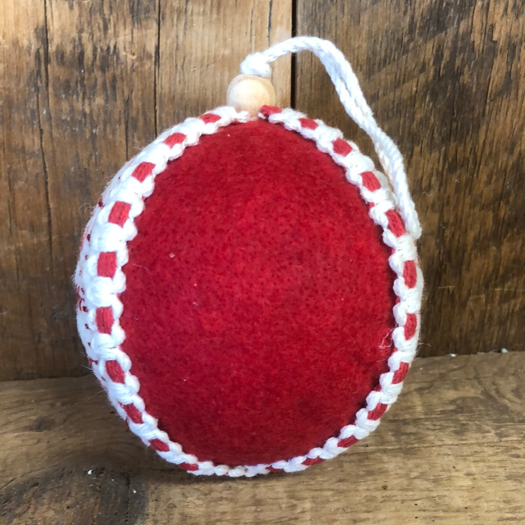 Embroidered Felt Snowflake Ball Ornament