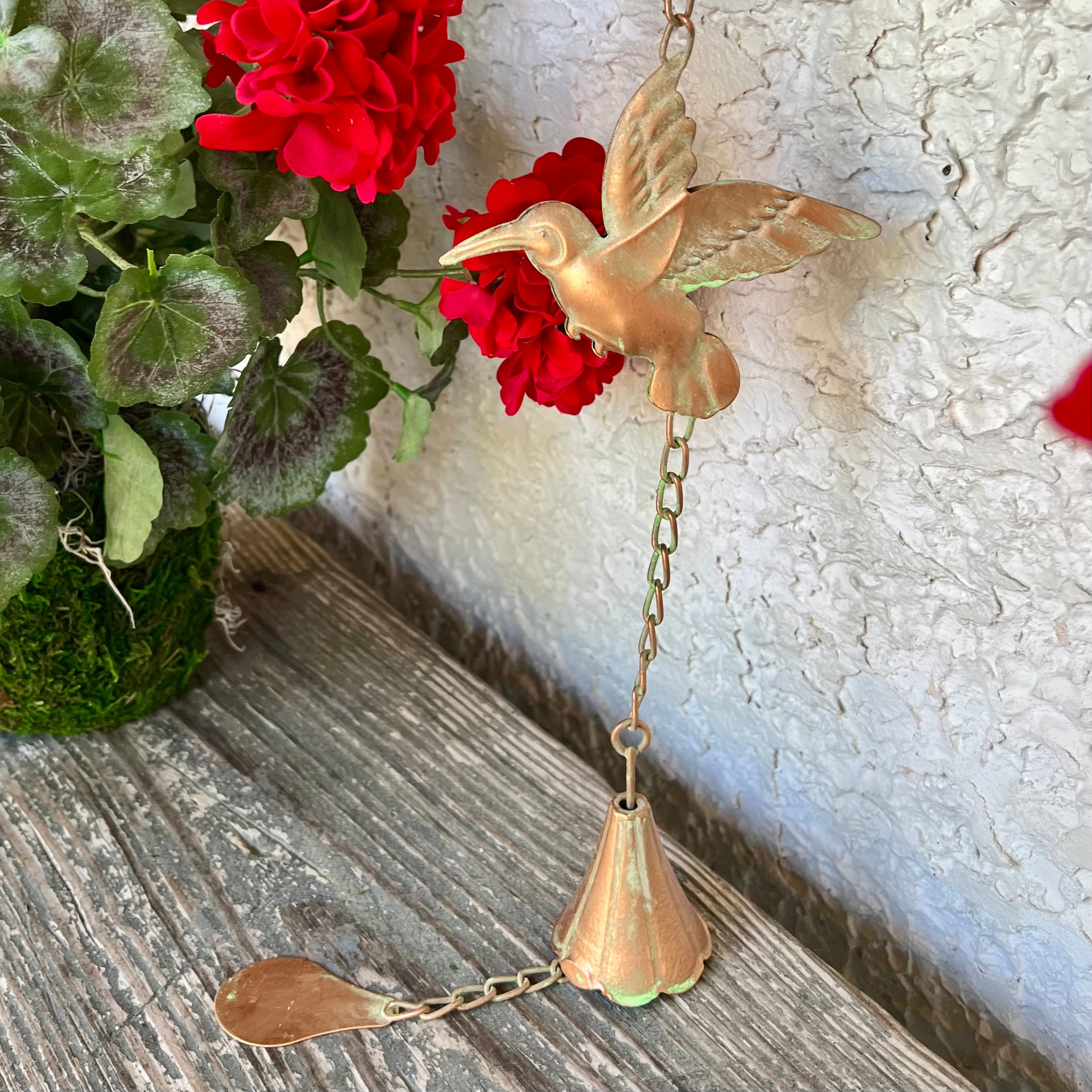 Hummingbird Iron Rain Chain and Wind Chime