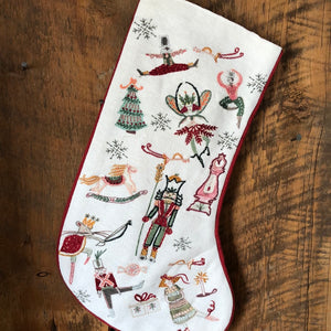 Nutcracker Waltz Embroidered Holiday Stocking