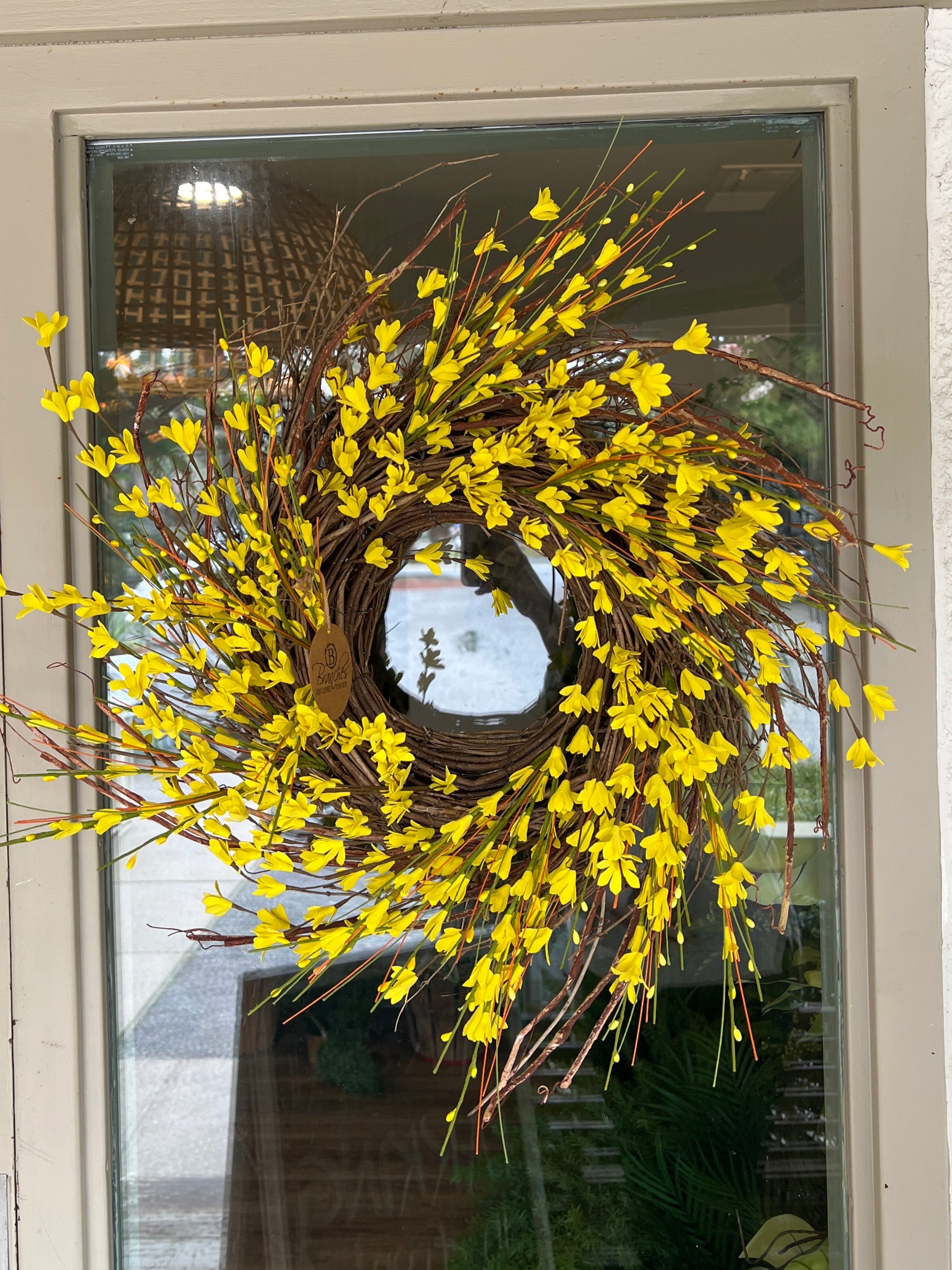 26"D Yellow Forsythia Wreath