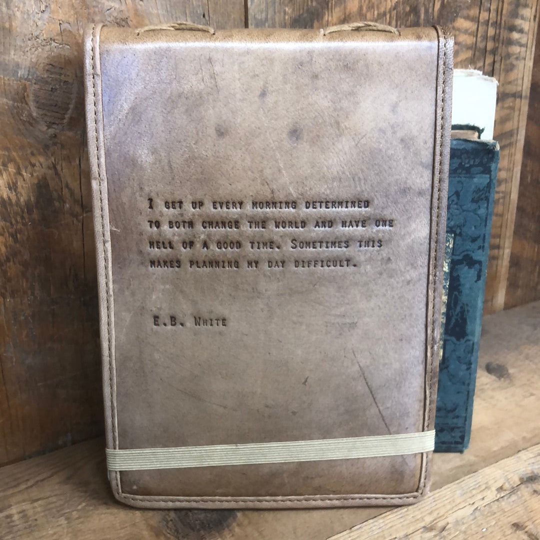 Large E.B. White Hand-Stamped Leather Journal