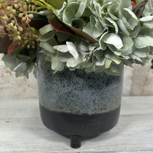 Blue Gray Footed Pot