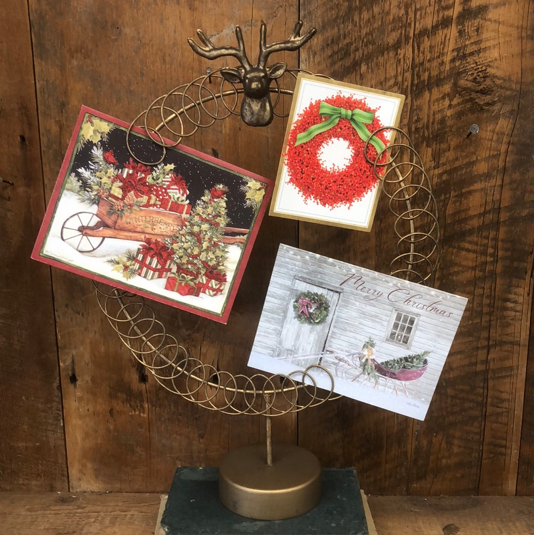 Round Wire Christmas Card Holder Stand